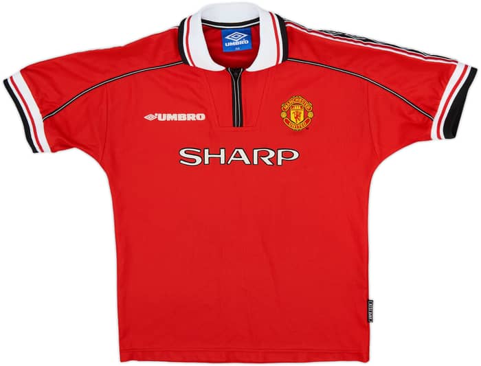 1998-00 Manchester United Home Shirt Yorke #19 - 6/10 - (L.Boys)