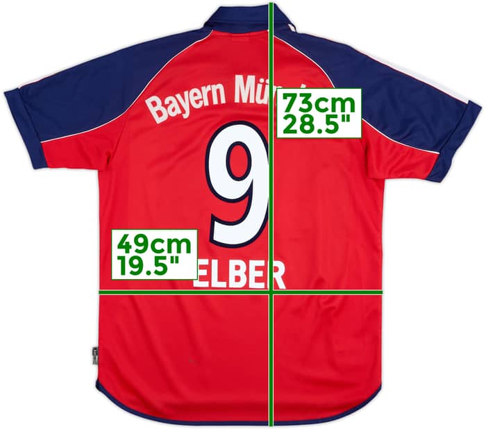 1999-01 Bayern Munich Home Shirt Elber #9 - 8/10 - (Y)