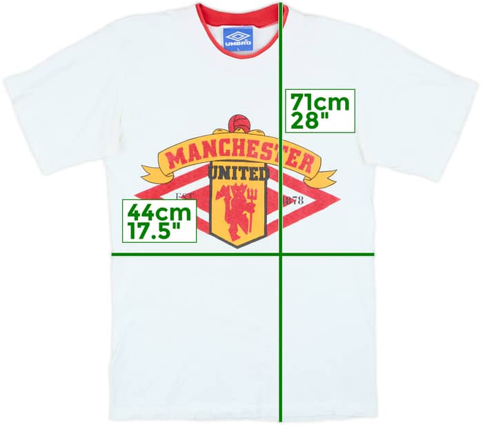 1994-95 Manchester United Umbro Cotton Tee - 5/10 - (L)