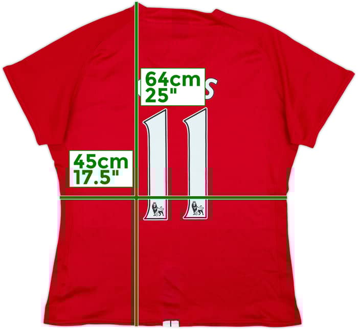 2007-09 Manchester United Home Shirt Giggs #11 - 5/10 - (Women's XL)