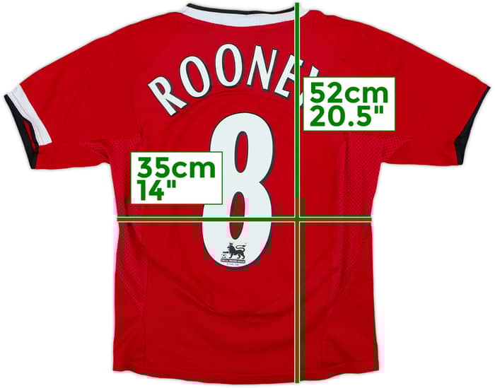 2004-06 Manchester United Home Shirt Rooney #8 - 6/10 - (S.Boys)