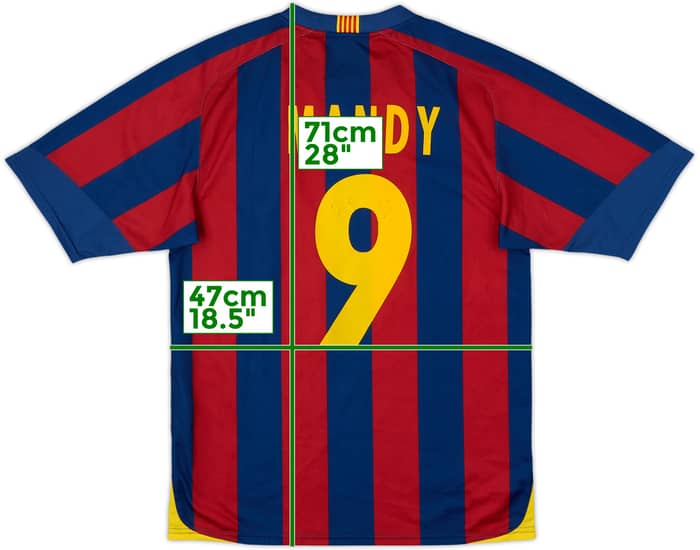 2005-06 Barcelona Basic Home Shirt Mandy #9 - 7/10 - (S)