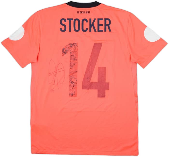 Camiseta de visitante firmada del FC Basel 2011-12 Stocker #14 - 4/10 - (M)