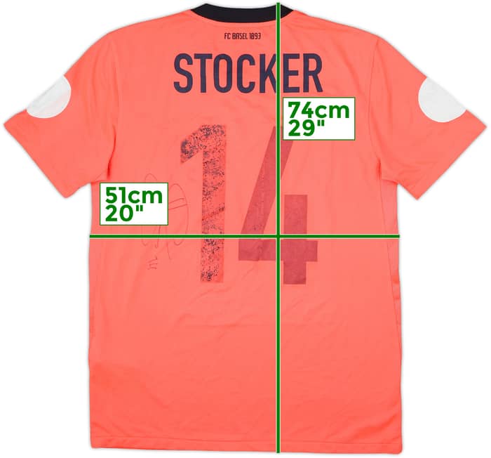 Camiseta de visitante firmada del FC Basel 2011-12 Stocker #14 - 4/10 - (M)