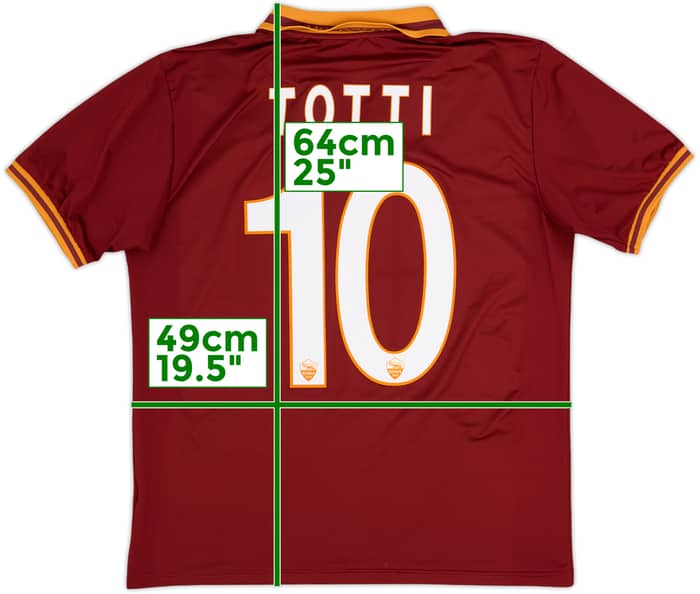 2013-14 Roma Home Shirt Totti #10 - 9/10 - (S)