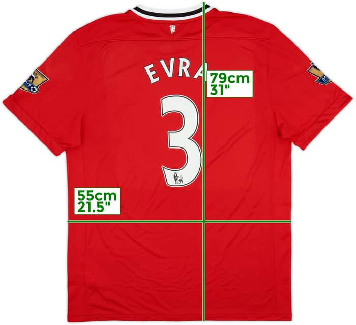 2011-12 Manchester United Home Shirt Evra #3 - 6/10 - (XL)