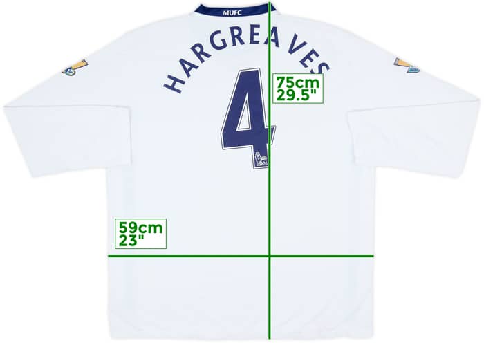 2008-10 Manchester United Away L/S Shirt Hargreaves #4 - 6/10 - (XL)