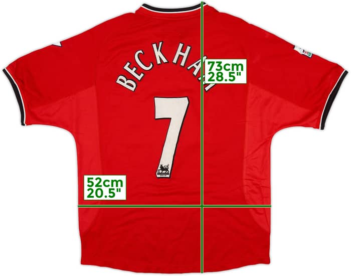 2000-02 Manchester United Home Shirt Beckham #7 - 6/10 - (M)