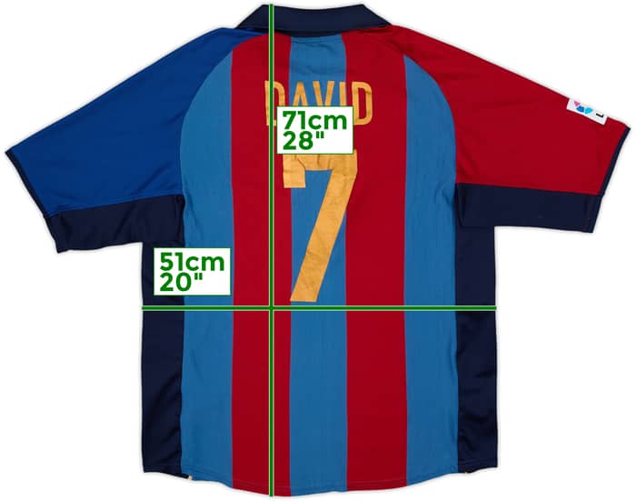 2001-02 Barcelona Home Shirt David #7 - 6/10 - (M)