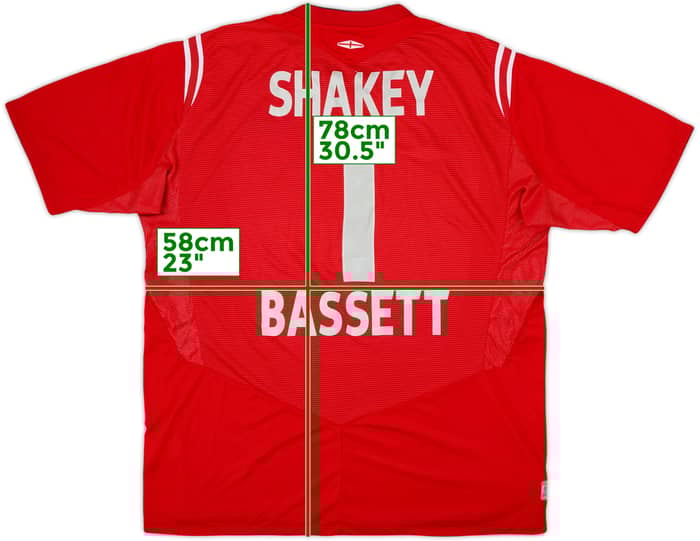 2004-06 England Away Shirt Shakey Bassett #1 - 8/10 - (XL)