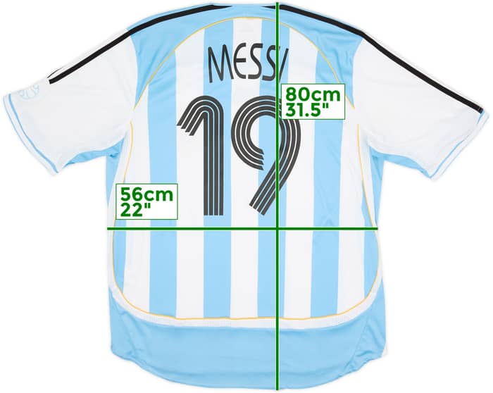 2005-07 Argentina Home Shirt Messi #19 - 8/10 - (XL)