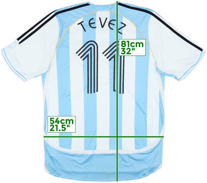 2005-07 Argentina Home Shirt Tevez #11 - 5/10 - (L)