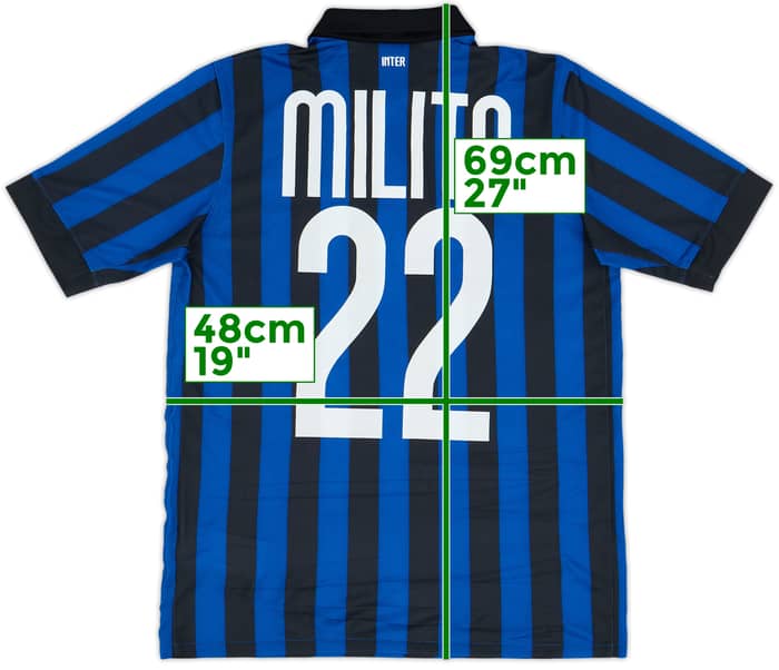 Camiseta de local del Inter Milan 2011-12 Milito #22 - 8/10 - (XL.Niños)