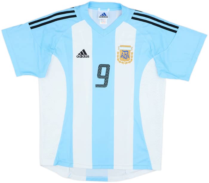 2002-04 Argentina Home Shirt Batistuta #9 - 8/10 - (S)