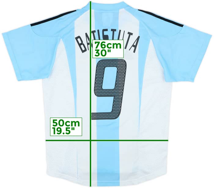 2002-04 Argentina Home Shirt Batistuta #9 - 8/10 - (S)