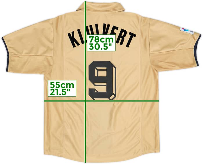 2001-03 Barcelona Away Shirt Kluivert #9 - 9/10 - (M)