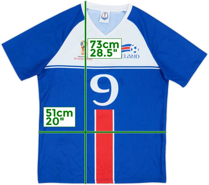 Camiseta de aficionado de Islandia de la Copa del Mundo 2018 #9 - 7/10 - (L)