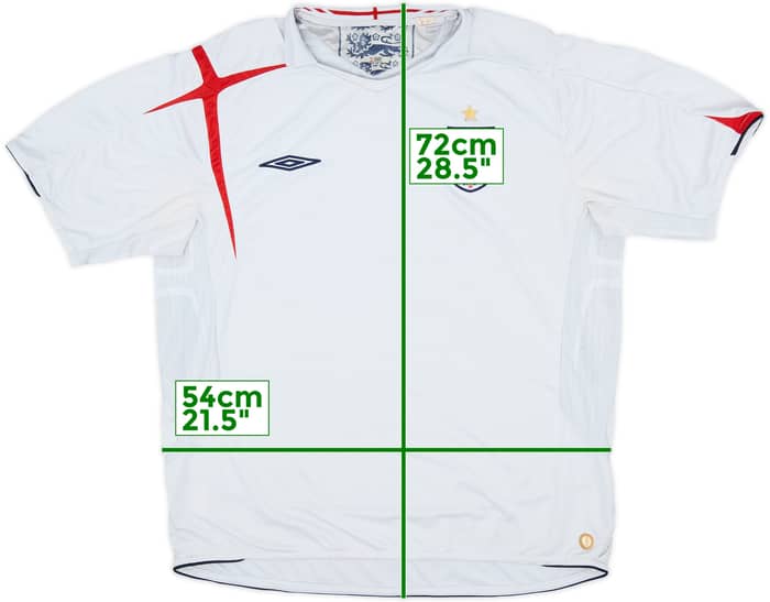 2005-07 England Home Shirt - 4/10 - (XL)