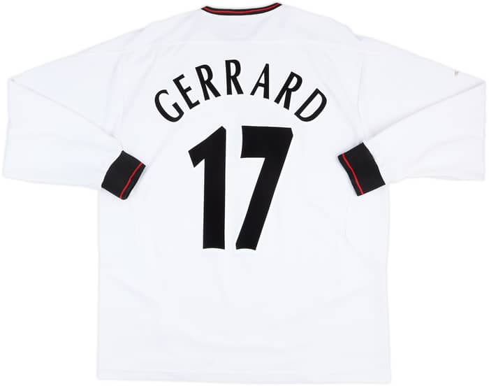 2003-04 Liverpool Camiseta de Visitante Manga Larga Gerrard #17 - 8/10 - (XL)