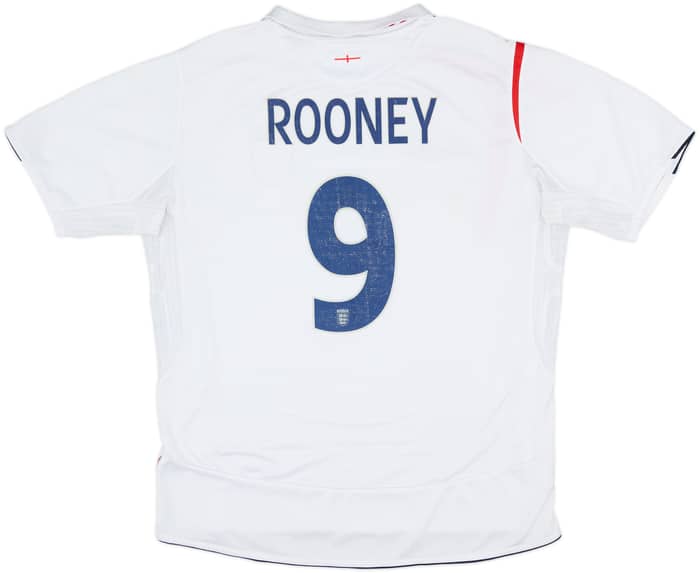 2005-07 England Home Shirt Rooney #9 - 5/10 - (XL)