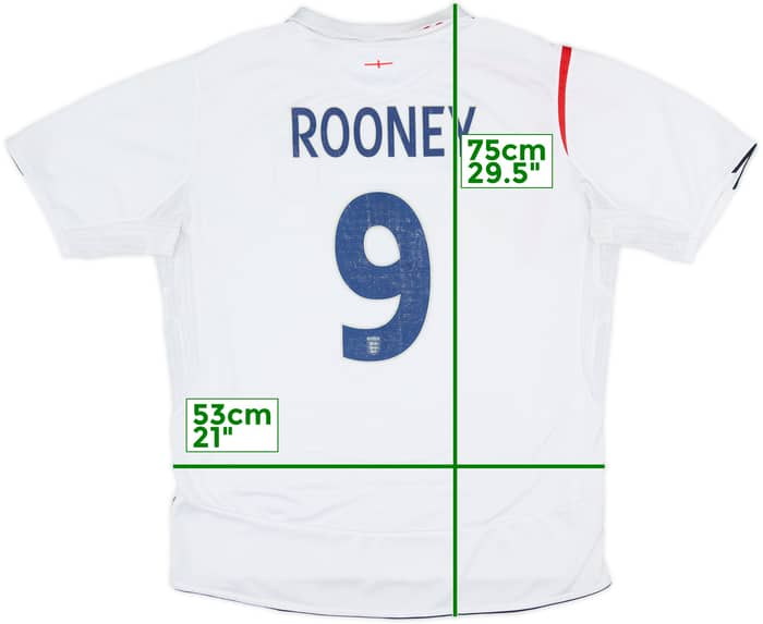 2005-07 England Home Shirt Rooney #9 - 5/10 - (XL)
