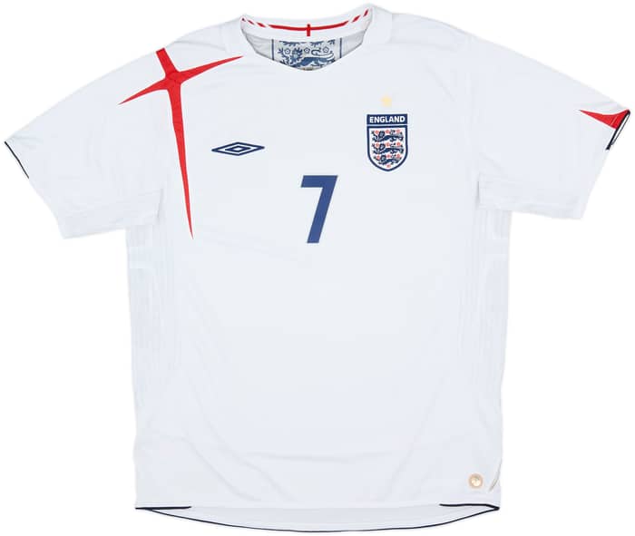2005-07 England Home Shirt Beckham #7 - 7/10 - (L)