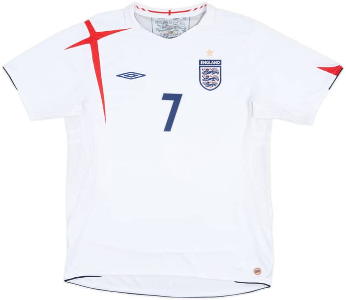 2005-07 Inglaterra Local Camiseta Beckham #7 - 6/10 - (L)