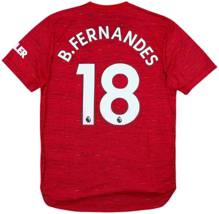 Camiseta auténtica de local del Manchester United 2020-21 B. Fernandes #18 - 9/10 - (M)