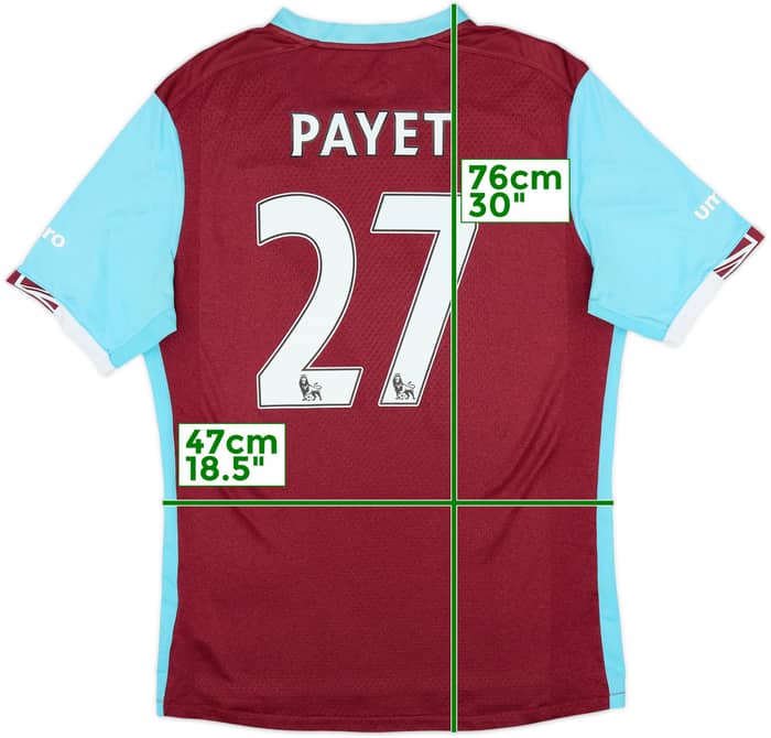 2016-17 West Ham Home Shirt Payet #27 - 6/10 - (L)