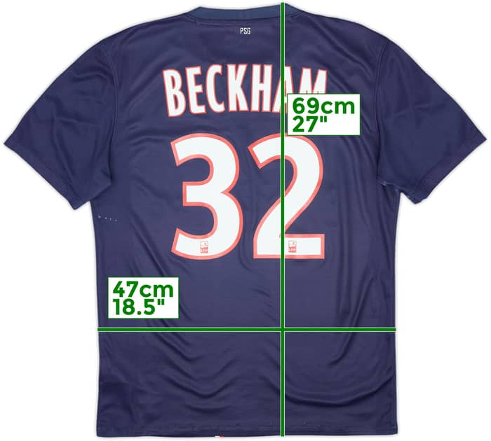 2012-13 Paris Saint-Germain Home Shirt Beckham #32 - 6/10 - (S)