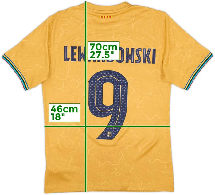 2022-23 Barcelona Away Shirt Lewandowski #9 - 8/10 - (S)