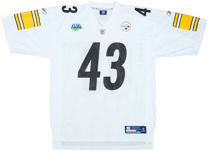 2009 Pittsburgh Steelers Polamalu #43 Reebok On Field Away Jersey - 9/10 - (L)