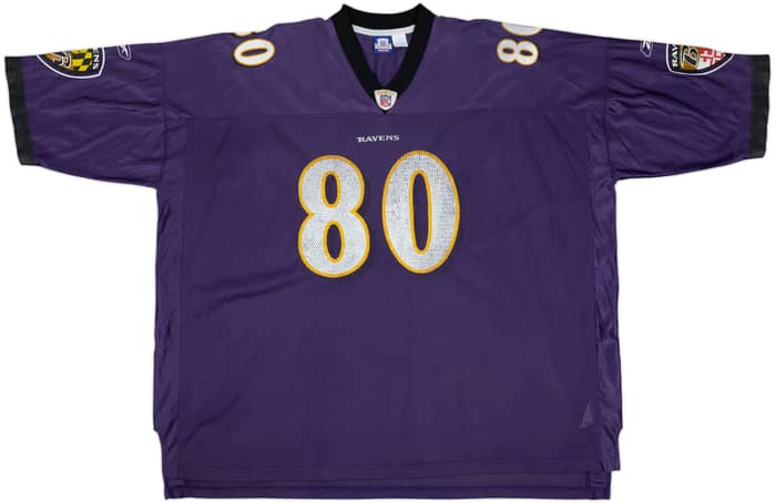 2002 Balitmore Ravens Stokley #80 Reebok On Field Home Jersey - 4/10 - (5XL)