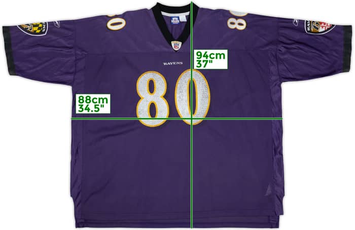 2002 Balitmore Ravens Stokley #80 Reebok On Field Home Jersey - 4/10 - (5XL)