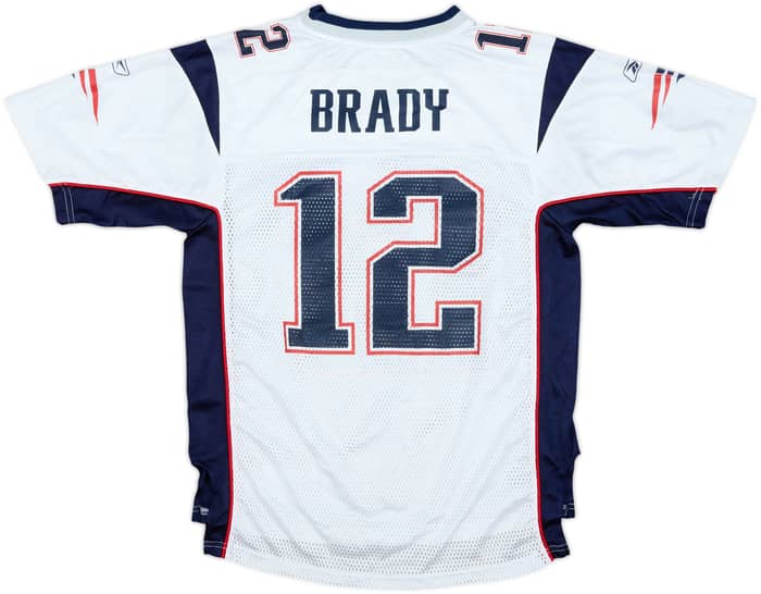 2007 New England Patriots Brady #12 Reebok On Field Away Jersey - 9/10 - (L.Boys)