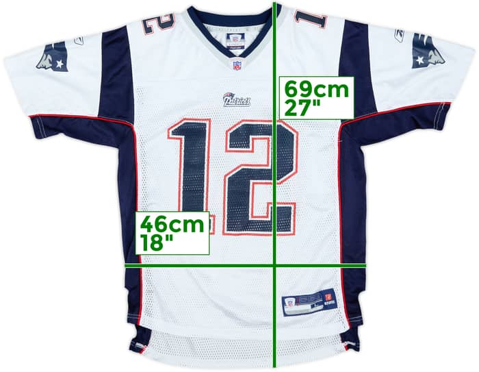 2007 New England Patriots Brady #12 Reebok On Field Away Jersey - 9/10 - (L.Boys)