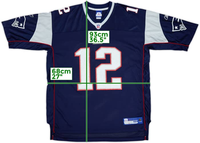 2005-06 New England Patriots Brady #12 Reebok On Field Home Jersey - 9/10 - (XXL)