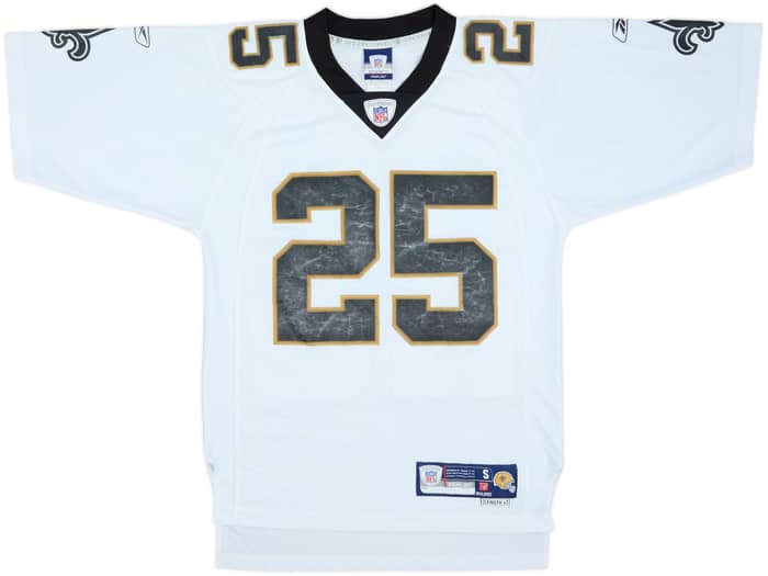 2007 New Orleans Saints Bush #25 Reebok Premier Away Jersey - 5/10 - (S)