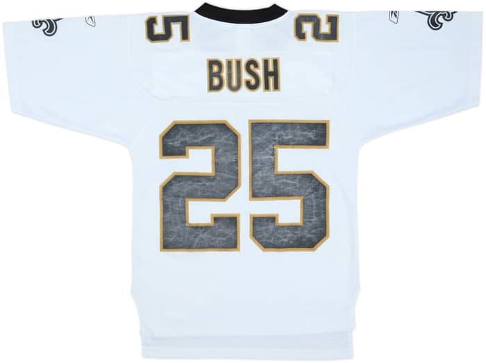 2007 New Orleans Saints Bush #25 Reebok Premier Away Jersey - 5/10 - (S)