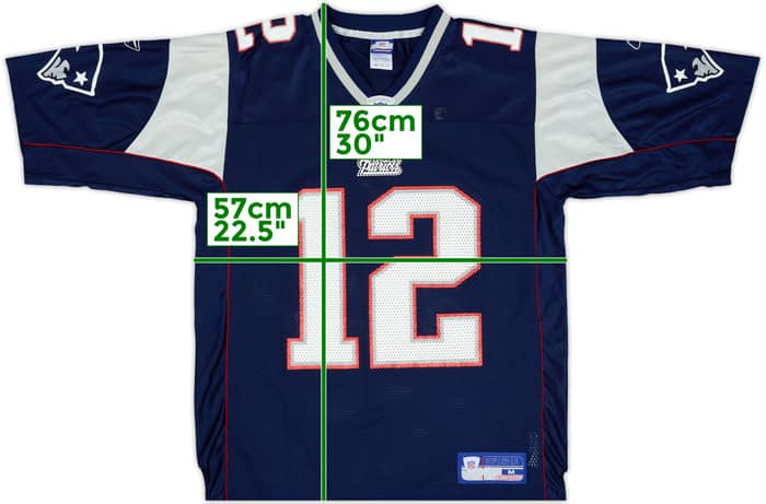 2002-04 New England Patriots Brady #12 Reebok On Field Home Jersey - 7/10 - (M)