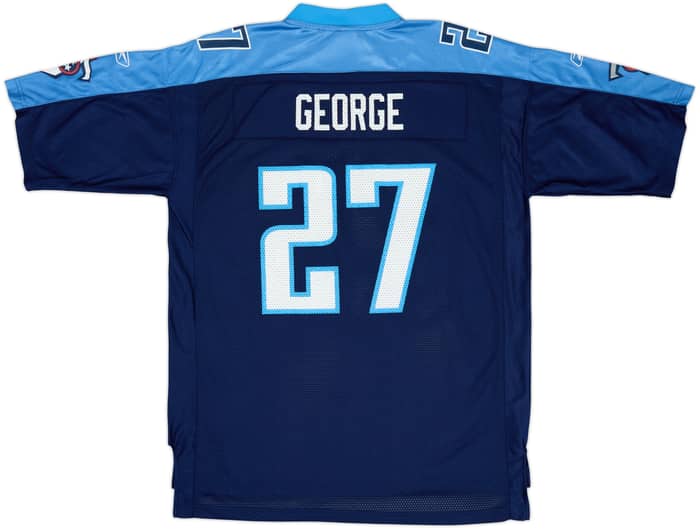 2002-03 Tennessee Titans George #27 Reebok On Field Home Jersey - 9/10 - (XL)