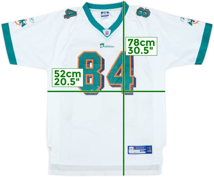 2005-06 Miami Dolphins Chambers #84 Reebok On Field Away Jersey - 6/10 - (XL.Boys)
