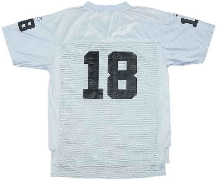 2005-06 Oakland Raiders Moss #18 Reebok On Field Alternate Jersey - 5/10 - (XL.Boys)