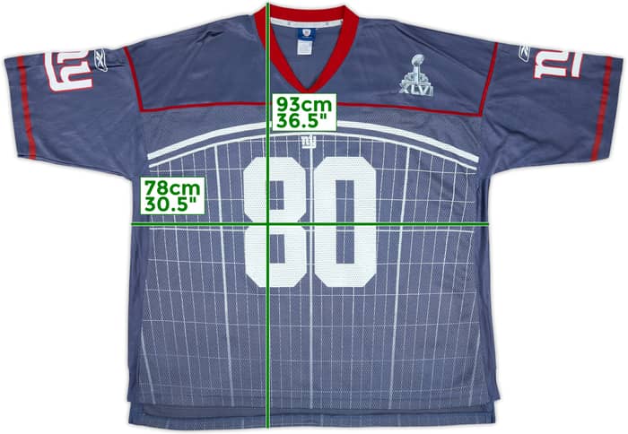 2012 New York Giants Cruz #80 Super Bowl XLVI Jersey - 6/10 - (4XL)