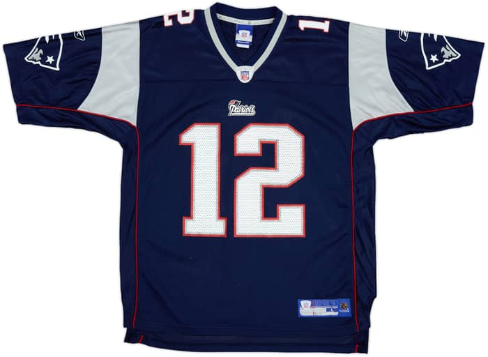 2005-06 New England Patriots Brady #12 Reebok On Field Home Jersey - 8/10 - (L)