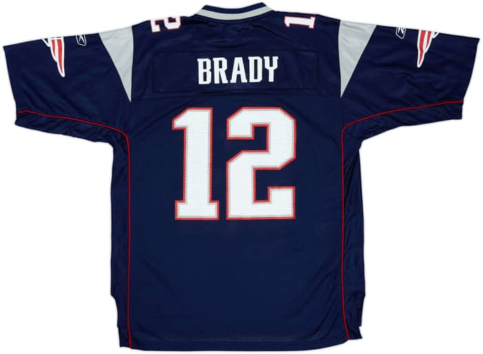 2005-06 New England Patriots Brady #12 Reebok On Field Home Jersey - 8/10 - (L)