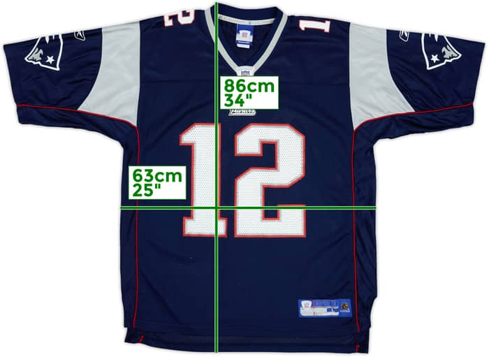 2005-06 New England Patriots Brady #12 Reebok On Field Home Jersey - 8/10 - (L)