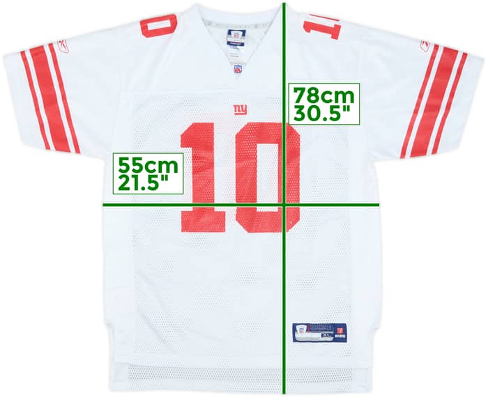 2007 New York Giants Manning #10 Reebok On Field Away Jersey - 8/10 - (XL.Boys)