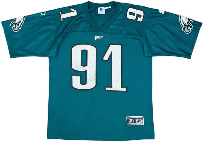 1996-97 Philadelphia Eagles Harmon #91 Starter Home Jersey - 8/10 - (L)