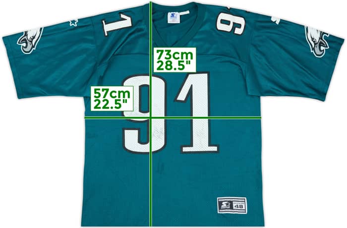 1996-97 Philadelphia Eagles Harmon #91 Starter Home Jersey - 8/10 - (L)